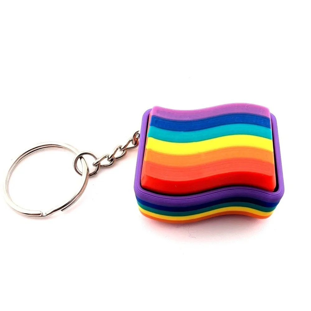 Pride Rainbow‎ Flat Fidget Clicker Keychain